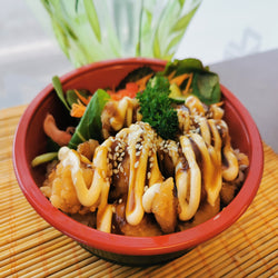 Karaage Chicken Donburi (battered chicken)